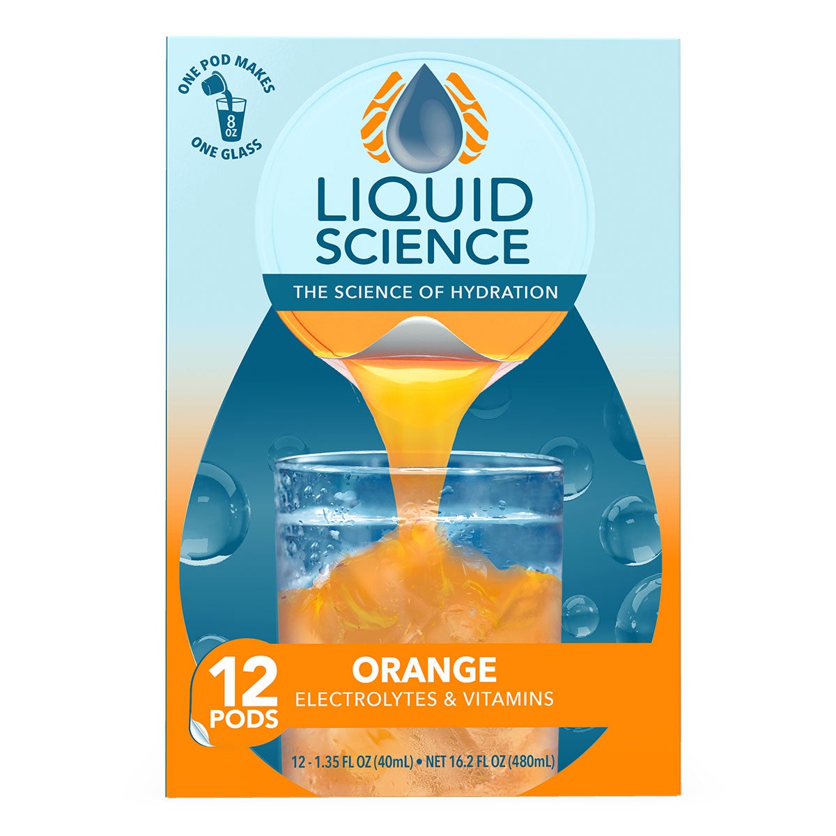 Orange rapid hydration pods