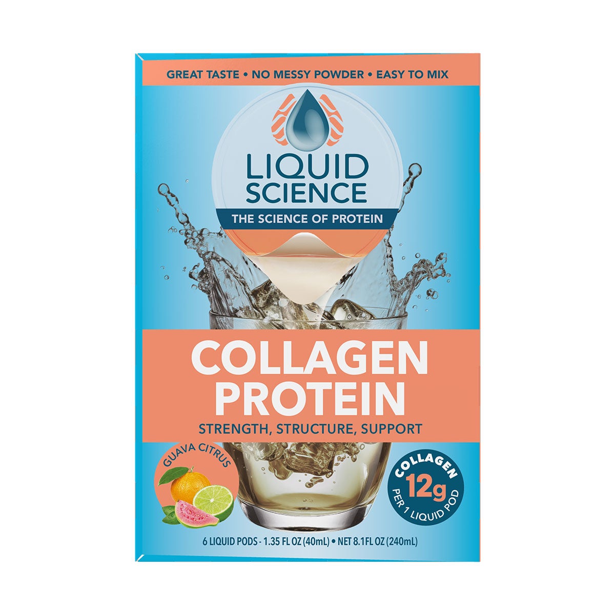 Guava citrus collagen protein pods
