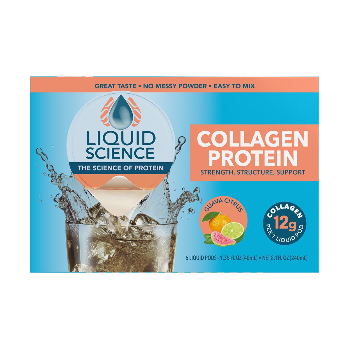 Guava citrus collagen protein pods