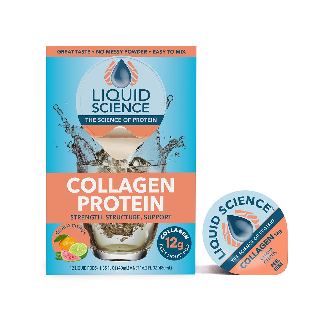 Guava citrus collagen protein pods