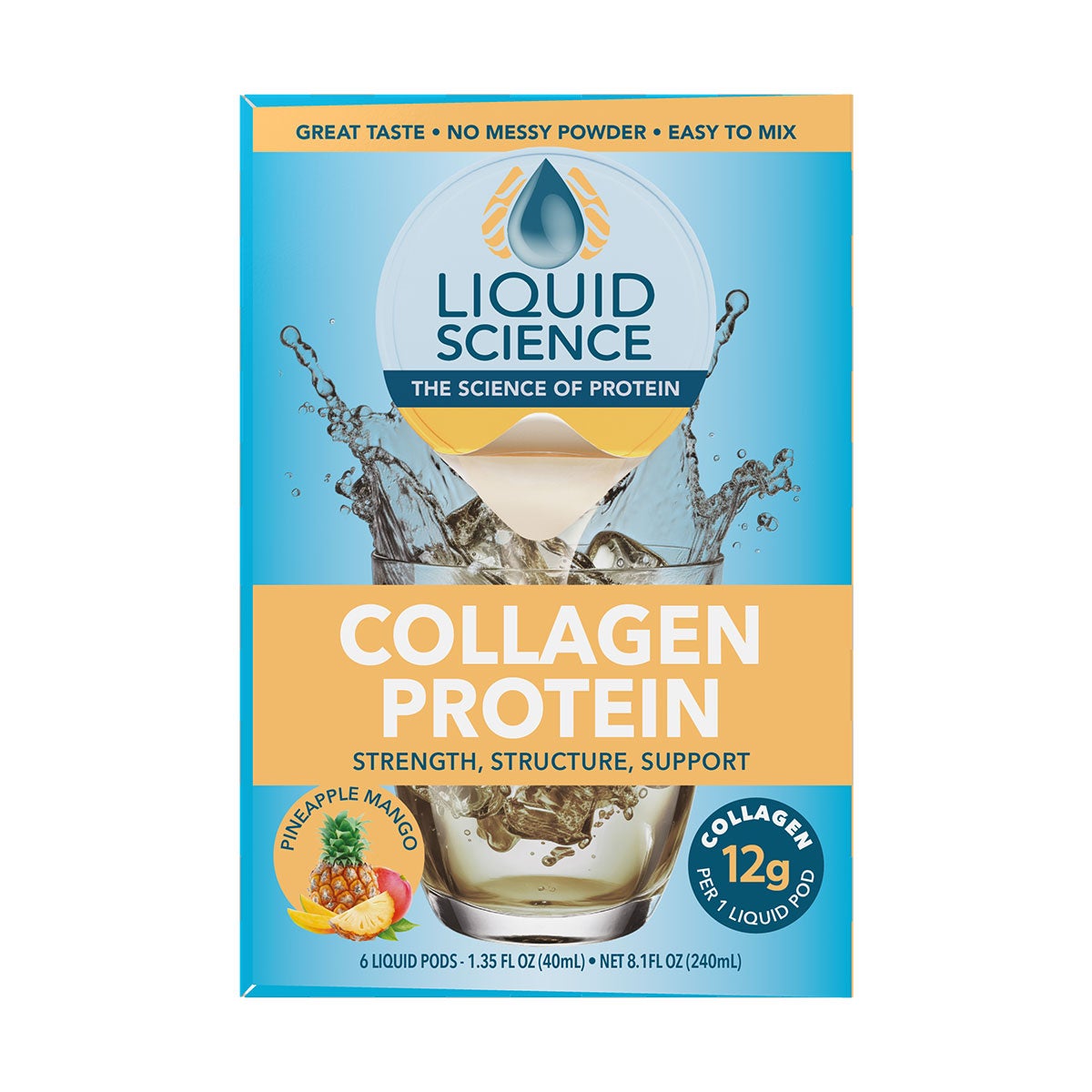 Pineapple mango collagen protein pods