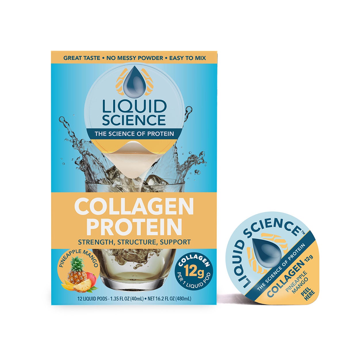 Pineapple mango collagen protein pods