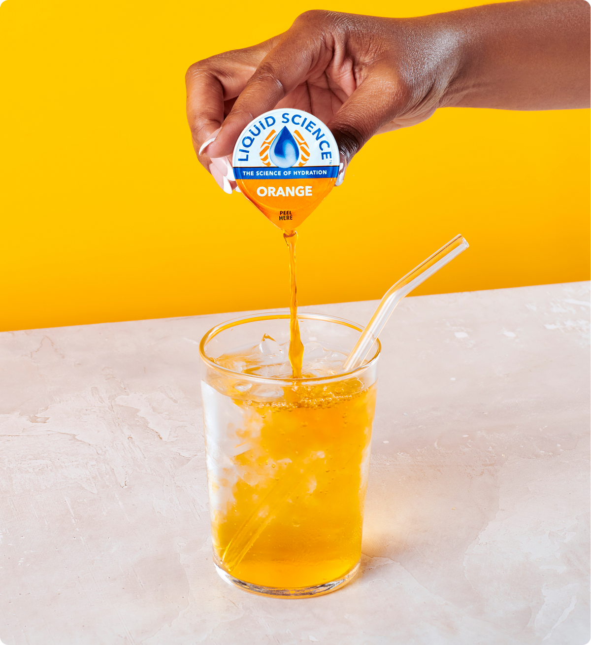 Orange rapid hydration pods